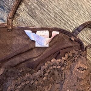 Elegant Brown Lace Camisole